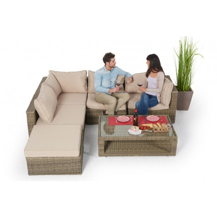 Zoey Gartenlounge mit Esstisch natural
