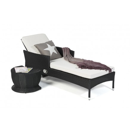 Galicia Rattan Sonnenliege black