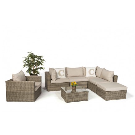 Rattan Lounge Gartenmöbel Good Times natural round Set XL