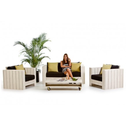 Holz Lounge Gartenmöbel Lizard old white