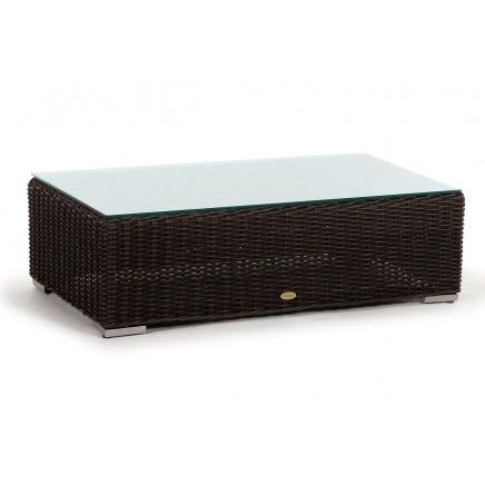 Rattan Lounge Gartenmöbel Kamari Glasplatte für Bank