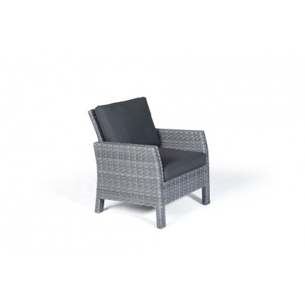 Rattan Lounge Kamerun Dining Sessel mix grau