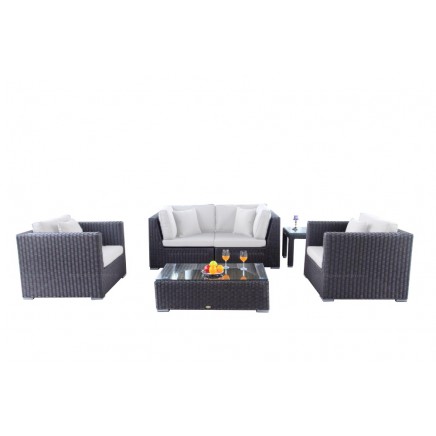 Rattan Lounge Polsterbezug beige Kamari
