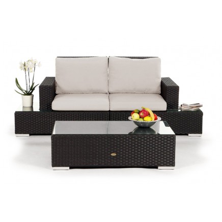 Rattanmöbel Mezza Luna Polsterbezug beige