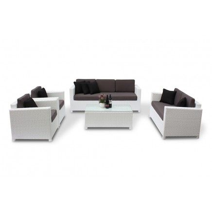 Momoko Rattan Lounge weiss