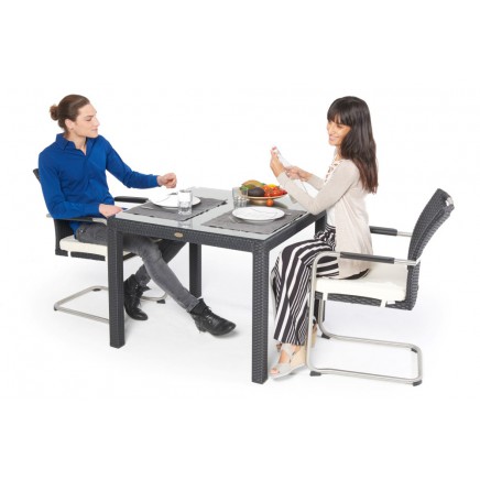 Rattan Tisch Nevia schwarz 90