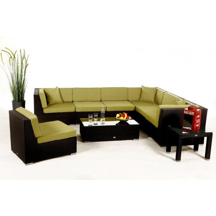 Rattan Lounge Polsterbezug Panama lime