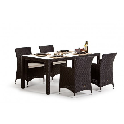 Rattan Tisch Toscana Dining schwarz