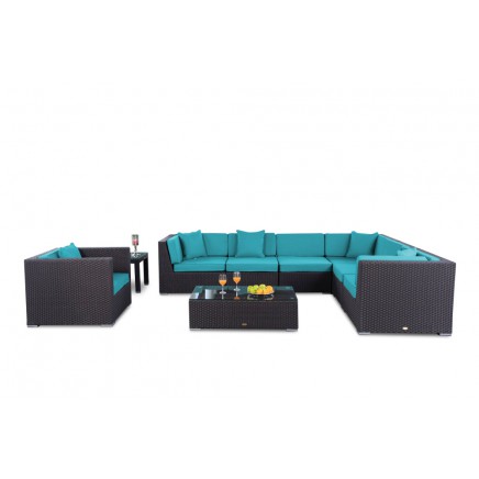 Mojo Rattan Lounge Polsterbezug aqua