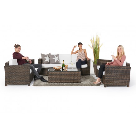 Momoko Rattan Gartensofa Set braun