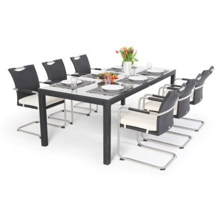 Rattan Tisch Nevia schwarz 220