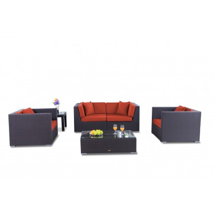 Bao Rattan Lounge Polsterbezug orange