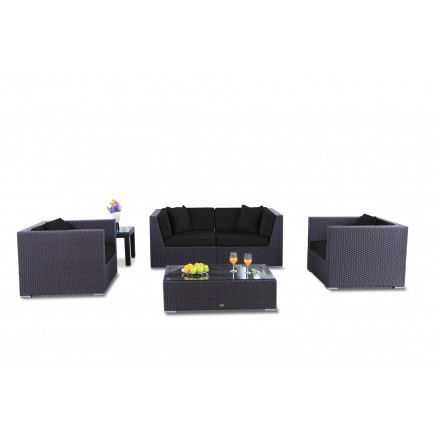 Bao Rattan Lounge Polsterbezug schwarz