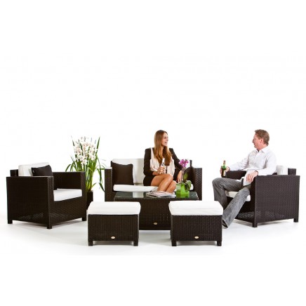 Diamond schwarz Rattanmöbel Lounge