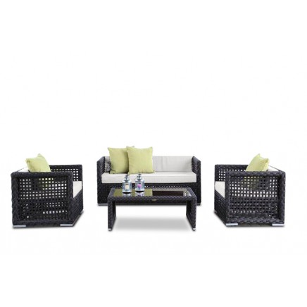 Rattan Gartenlounge Polsterbezug Ecuador beige