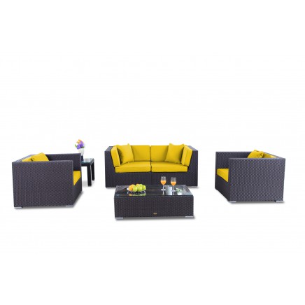 Bao Rattan Lounge Polsterbezug gelb
