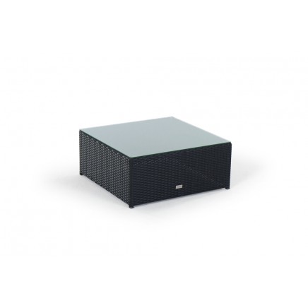 Santa Cruz Rattan Lounge black Glasplatte für Hocker