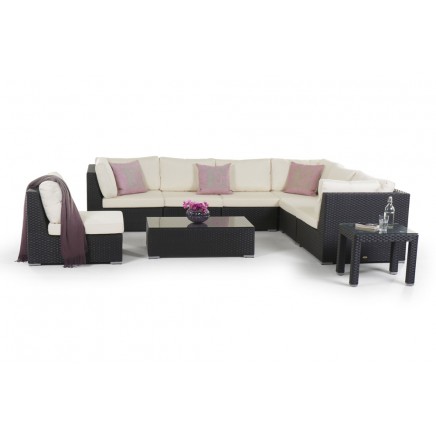 Sherman Rattan Lounge schwarz 