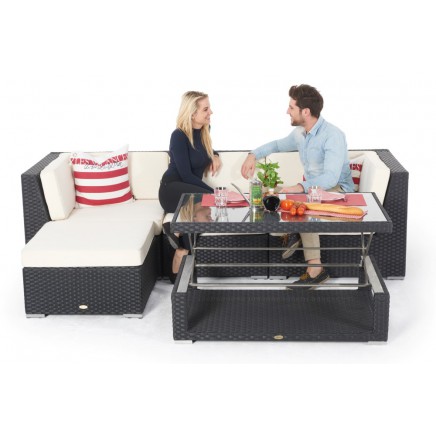 Thelma Rattan Lounge Gartenmöbel schwarz