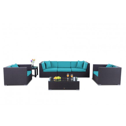 Bahama Rattan Lounge Polsterbezug aqua