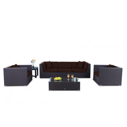Bahama Rattan Lounge Polsterbezug braun