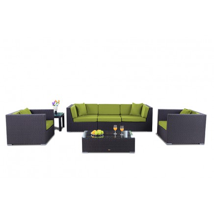 Bahama Rattan Lounge Polsterbezug grün