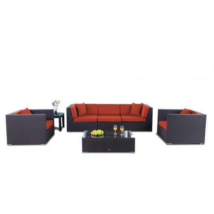 Bahama Rattan Lounge Polsterbezug orange