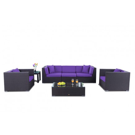 Bahama Rattan Lounge Polsterbezug violett