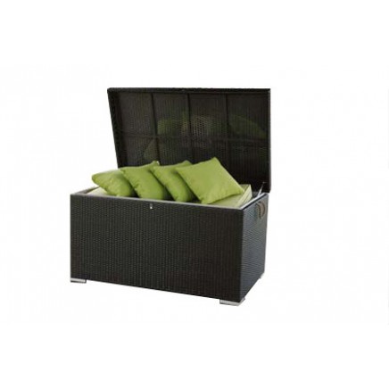 Rattan Gartenmöbel Kissentruhe big black