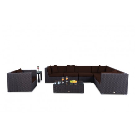 Mojo Rattan Lounge Polsterbezug braun