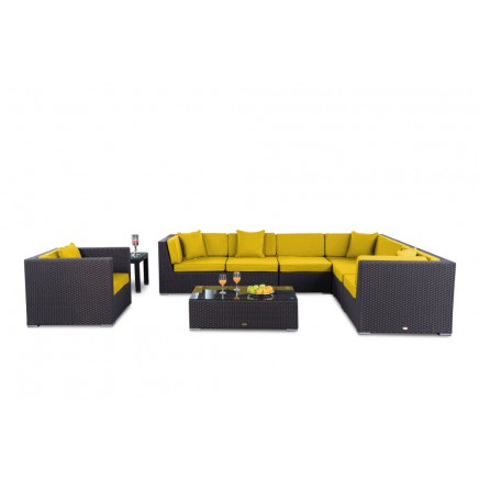 Mojo Rattan Lounge Polsterbezug gelb