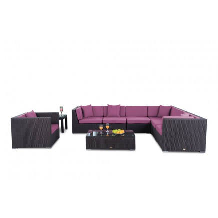 Mojo Rattan Lounge Polsterbezug lila