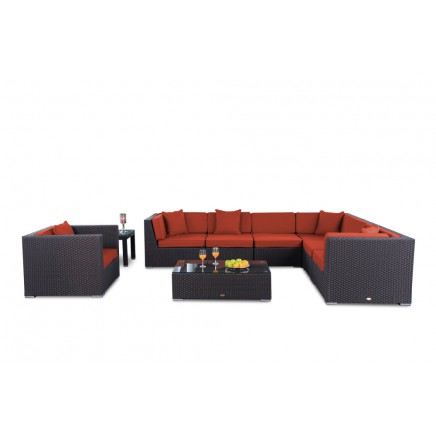 Mojo Rattan Lounge Polsterbezug orange