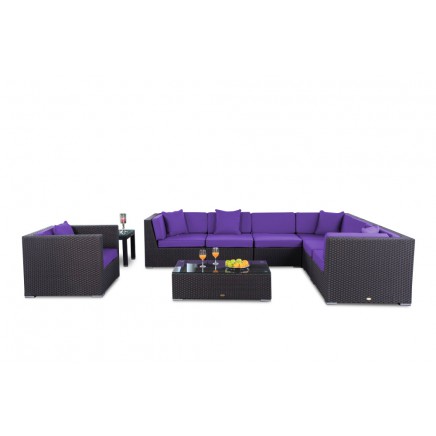 Mojo Rattan Lounge Polsterbezug violett