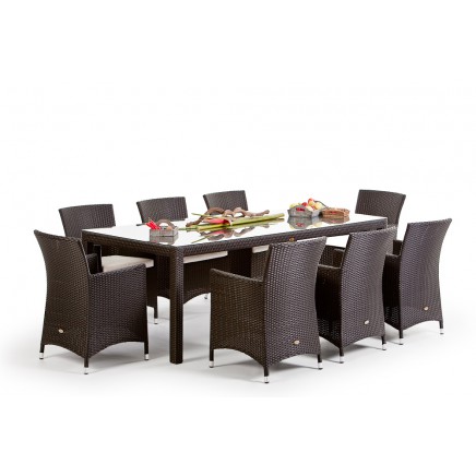 Rattan Tisch Casablanca Dining dunkelbraun