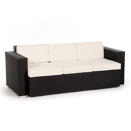 Rattan Lounge Casablanca 3er Sofa brown
