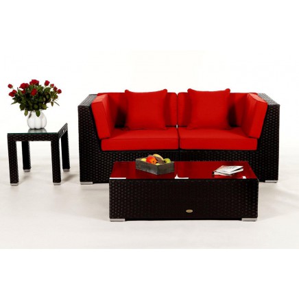 Polsterbezug Colon Rattan Lounge red