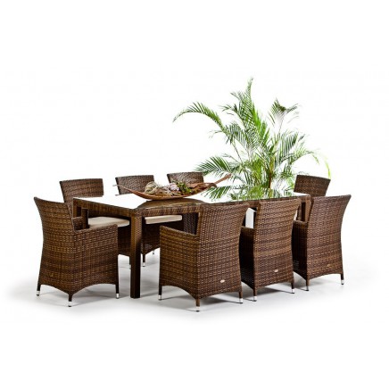 Rattan Tisch Casablanca Dining mix braun
