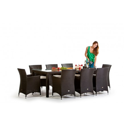 Rattan Tisch Casablanca Dining schwarz