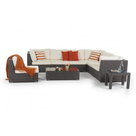 Sherman Rattan Lounge braun