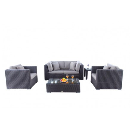 Rattan Lounge Gartenmöbel Kamari braun