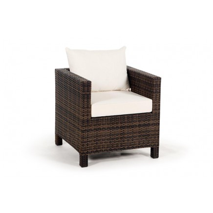 Rattan Lounge Sessel mit Armlehne Gaia mixed brown