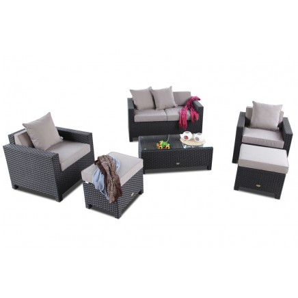 Rattan Lounge Gartenmöbel Samoa braun