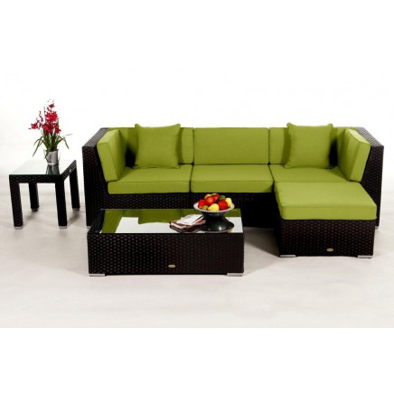 Rattan Lounge Gartenmöbel Polsterbezug San Miguelito green