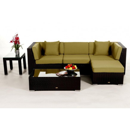 Rattan Lounge Gartenmöbel Polsterbezug San Miguelito lime