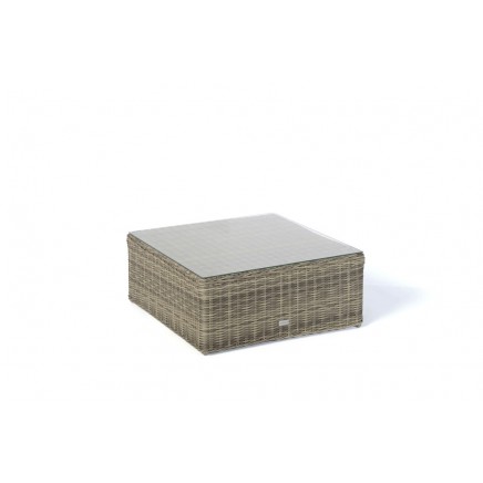 Santa Cruz Rattan Lounge natural round Glasplatte für Hocker