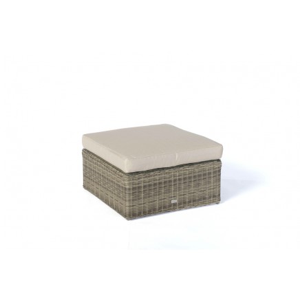 Santa Cruz Rattan Lounge Hocker mit Polster natural round