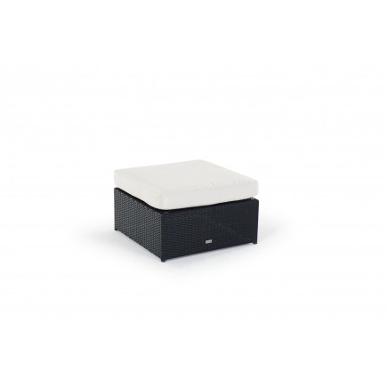 Santa Cruz Rattan Lounge Hocker mit Polster black