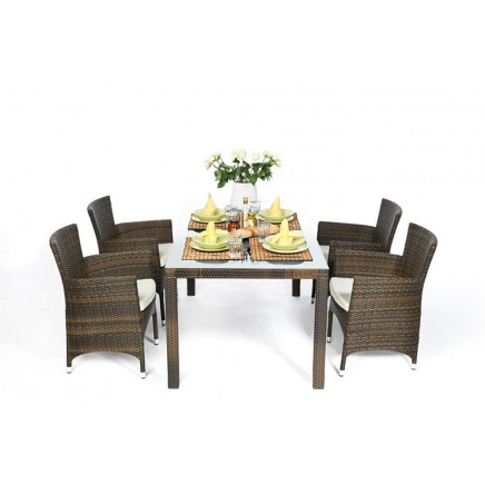 Rattan Gartenmöbel Toscana Dining mix braun