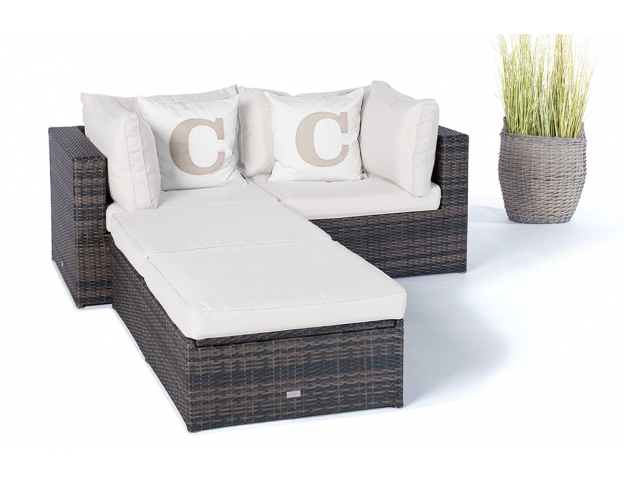 2er Lounge Santa Cruz braun Überzug beige